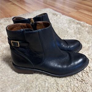 Franco Sarto Black Leather Ankle Boots
